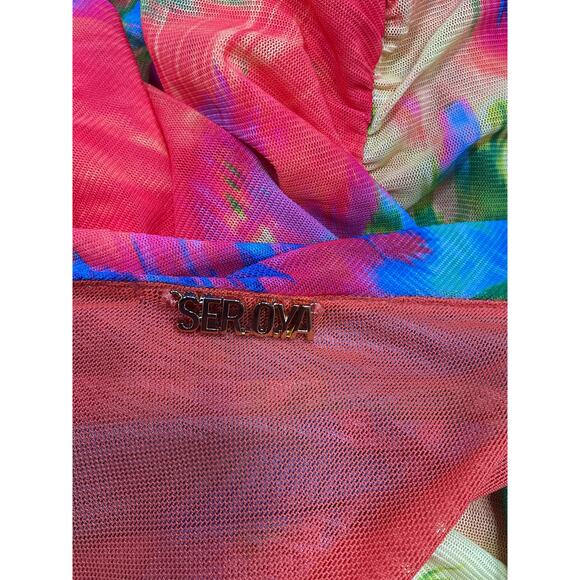 Ser.O.Ya 'Imani' Blue Polyester Midi Dress Size XS - Picture 4 of 5